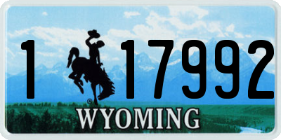 WY license plate 117992