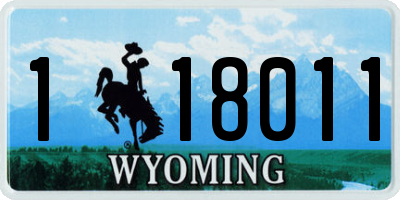 WY license plate 118011