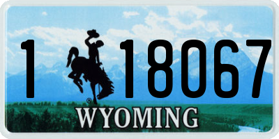 WY license plate 118067