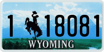 WY license plate 118081