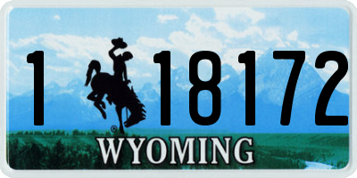 WY license plate 118172