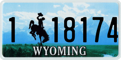 WY license plate 118174