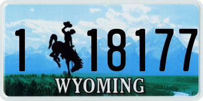 WY license plate 118177