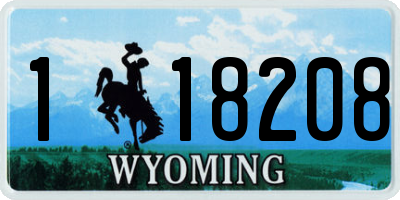 WY license plate 118208