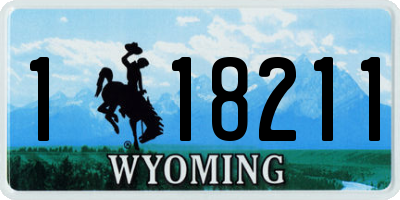 WY license plate 118211