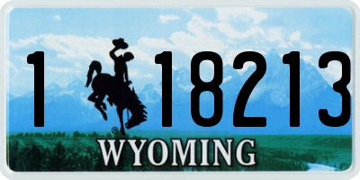 WY license plate 118213