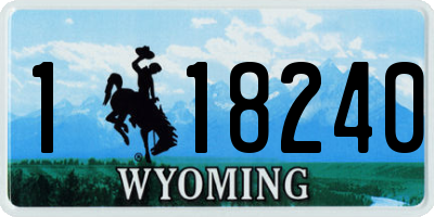 WY license plate 118240