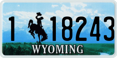 WY license plate 118243