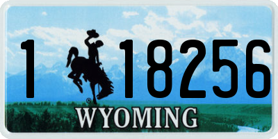 WY license plate 118256