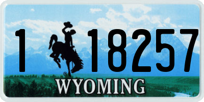 WY license plate 118257
