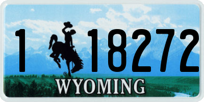 WY license plate 118272