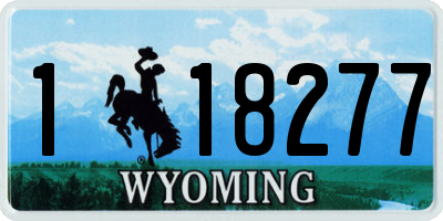 WY license plate 118277