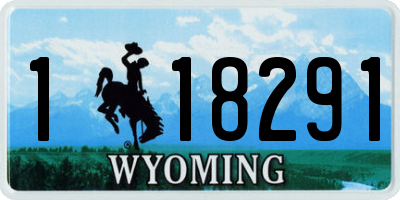 WY license plate 118291