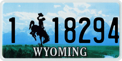 WY license plate 118294
