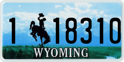 WY license plate 118310