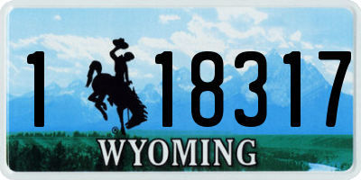 WY license plate 118317
