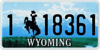 WY license plate 118361