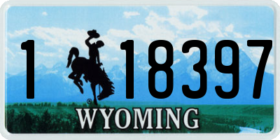 WY license plate 118397