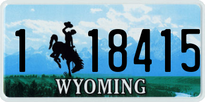 WY license plate 118415