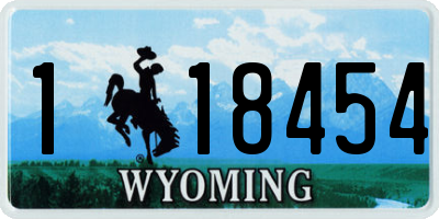 WY license plate 118454