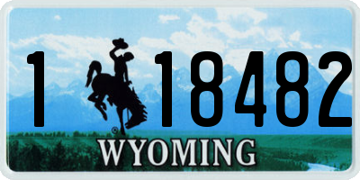 WY license plate 118482