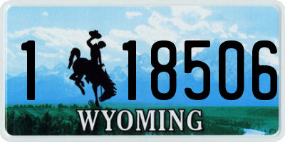 WY license plate 118506