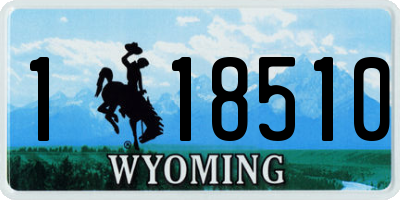 WY license plate 118510