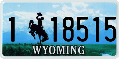 WY license plate 118515