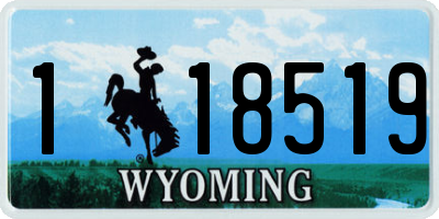WY license plate 118519