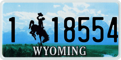 WY license plate 118554