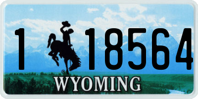 WY license plate 118564