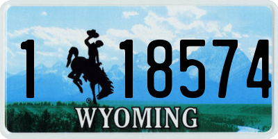 WY license plate 118574