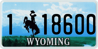WY license plate 118600