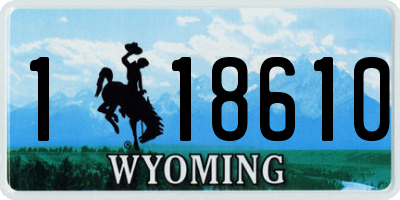 WY license plate 118610
