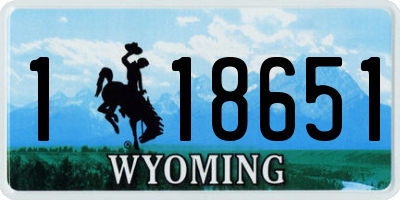 WY license plate 118651