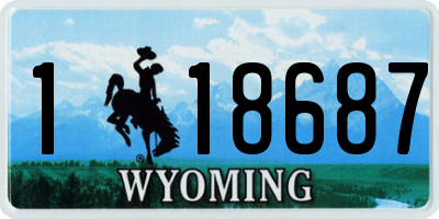 WY license plate 118687