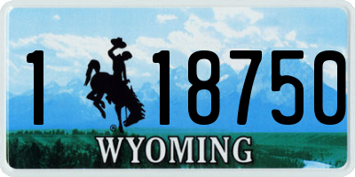 WY license plate 118750
