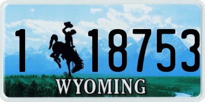 WY license plate 118753