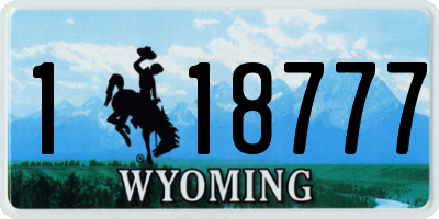 WY license plate 118777