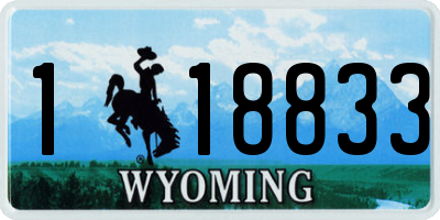 WY license plate 118833