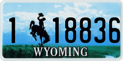 WY license plate 118836