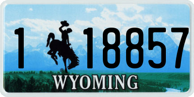 WY license plate 118857