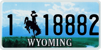 WY license plate 118882