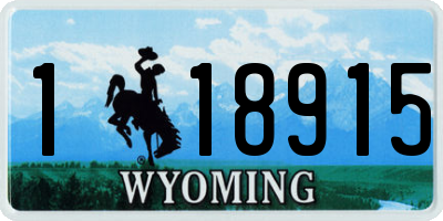 WY license plate 118915