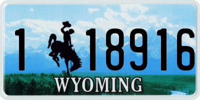 WY license plate 118916