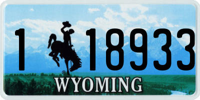 WY license plate 118933