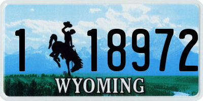 WY license plate 118972