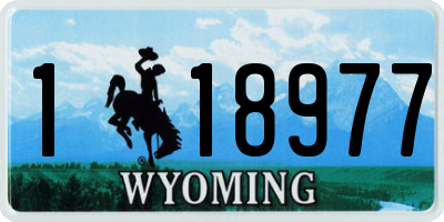 WY license plate 118977