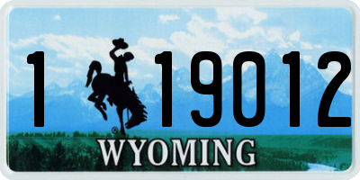 WY license plate 119012