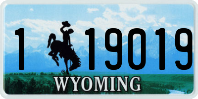 WY license plate 119019